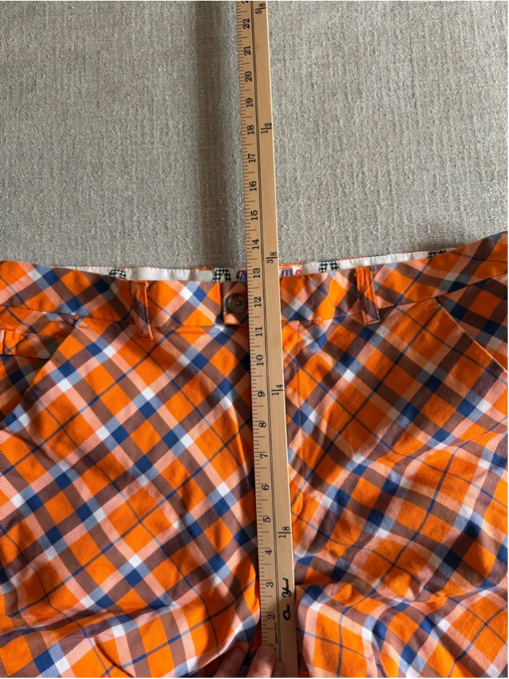 Royal & Awesome tangerine tartan shorts plaid golf shorts men’s size 38